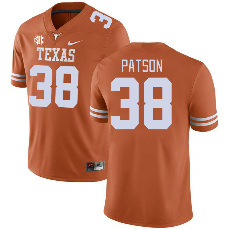 # 38 Remy Patson Texas Longhorns Jerseys Football Stitched-Orange